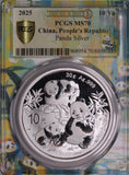2025 China 10 Yuan 30 gram Silver Panda Coin MS70 First Release (Bamboo Slab Design)