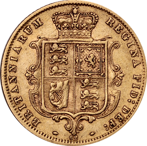 GB 1872 Gold Half Sovereign Fine