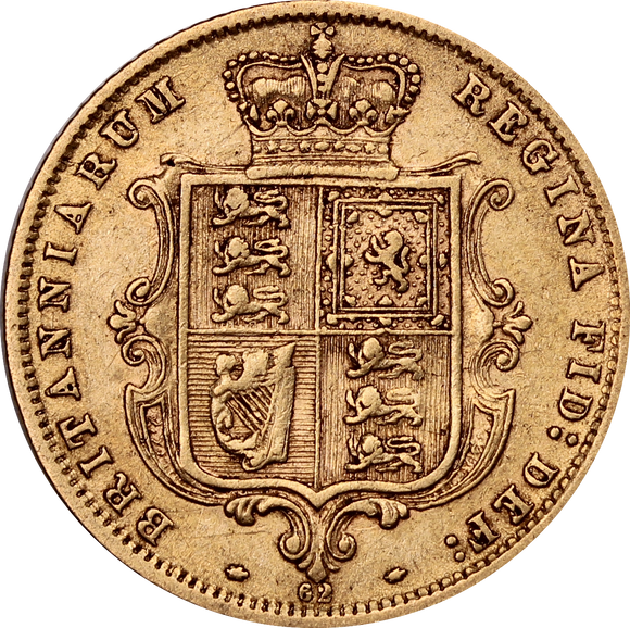 GB 1872 Gold Half Sovereign Fine