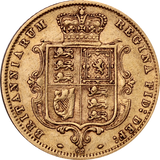 GB 1872 Gold Half Sovereign Fine