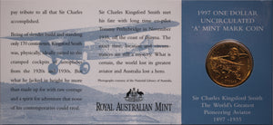 1997 $1 Royal Adelaide Show Sir Charles Kingsford Smith - 'A' Minmark