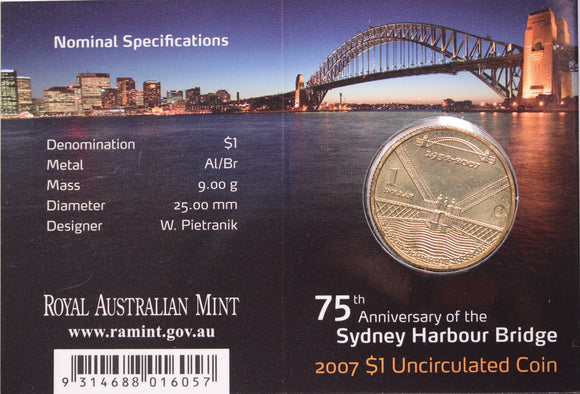 2007 $1 75th Anniversary of the Sydney Harbour Bridge UNC - 