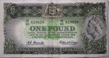 One Pound 1961 Coombs/Wilson Last Prefix aVF