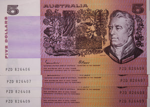 $5 1985 Johnston/Fraser UNC Consecutive Run of 4