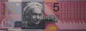 2001 $5 Note Centenary of Federation Consecutive Run of 8 UNC