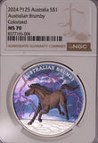 2024 Brumby 1 oz Silver Coloured Silver Coin NGC MS70