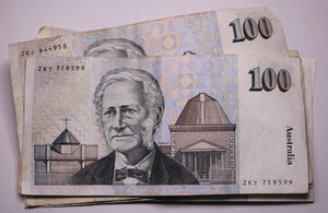 Australian $100 Paper Banknote Circulated