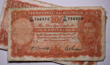 Australian King George VI Ten Shilling Banknote Circulated