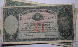 Australian King George VI One Pound Banknote Circulated
