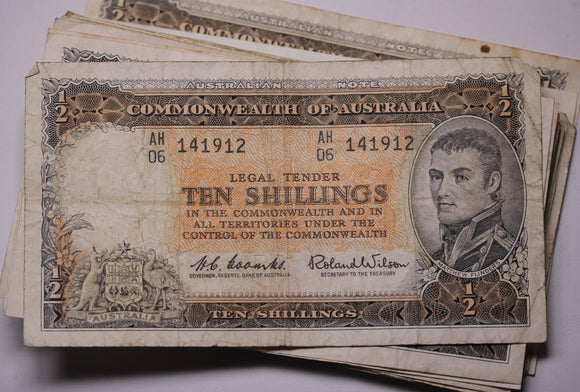 Australian 10 Shilling Banknote Circulated
