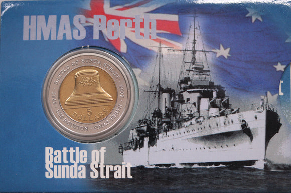 2002 $5 HMAS Perth Battle of Sunda Strait UNC