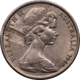 1966 Australia 10 Cent Lamination Peel Error aUNC