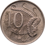 1966 Australia 10 Cent Lamination Peel Error aUNC