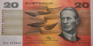 $20 1989 Fraser/Higgins Banknote aUNC