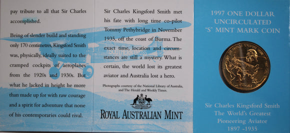 1997 $1 Royal Melbourne Show Sir Charles Kingsford Smith - 'S' Minmark