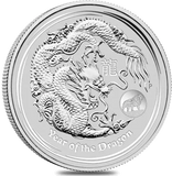 2012 Lunar Year of the Dragon 1oz Silver Coin w/ Lion Privy Mark