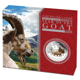 2015 $1 Lunar Year of The Goat 1oz Silver Coloured Proof Coin