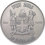 Fiji 2016 $10 Mandala Art Celtic With Malachite Stone 3oz Silver Antiqued Coin