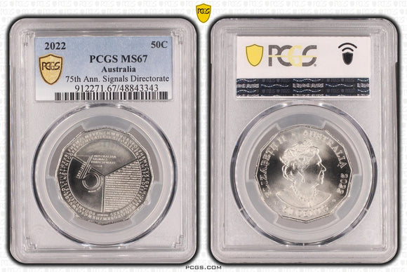 2022 75th anniversary of the Australian Signals Directorate 50c Coin MS67