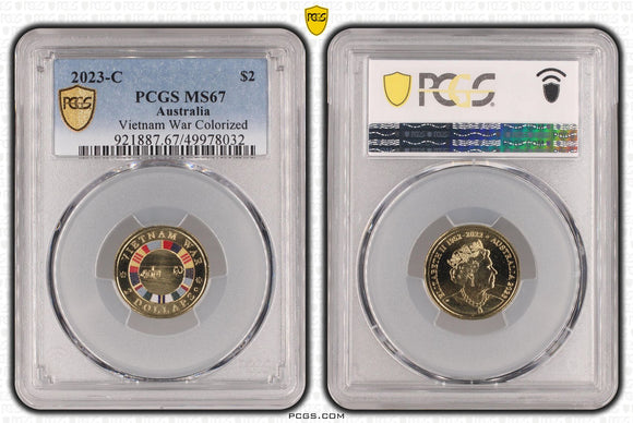 2023 Vietnam War C Mintmark Coloured $2 Coin MS67