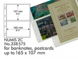 Coin Sheets NUMIS, 2 pockets for banknotes and postcards