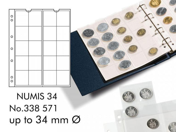 Coin Sheets NUMIS, 20 pockets up to 34mm