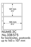 Coin Sheets NUMIS, 2 pockets for banknotes and postcards