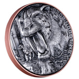 2026 Giant Smilodon - 10g Silver and 145g Copper Antique Coin