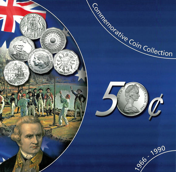 50c 1966 To 1990 Commemorative Uncirculated 6 Coin Collection