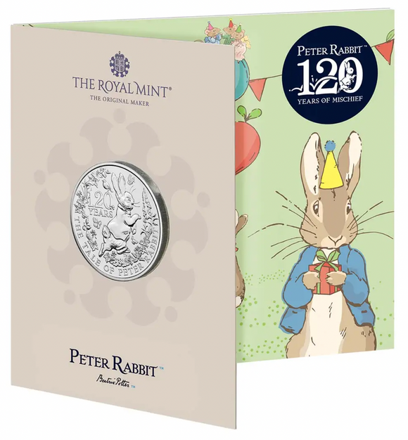 GB 2022 The Tale of Peter Rabbit 120th Anniversary 5 Pound Brilliant Uncirculated Coin