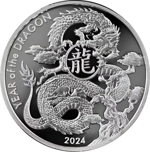 2024 Asahi Lunar Dragon Silver 1oz Round