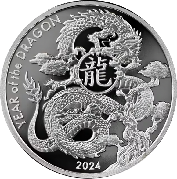 2024 Asahi Lunar Dragon Silver 1oz Round