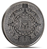 Aztec Sun Stone 1 Kilo Silver Stacker Round