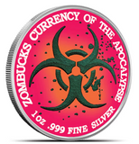 LIBERTATTERED Zombucks World Coloured 1oz Silver Round