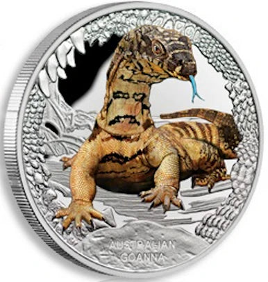 2016 $1 Australia's Remarkable Reptile Goanna 1oz Silver Coloured Proof Coin