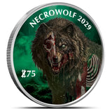 Zombucks World NecroWolf 1oz Coloured Silver Round