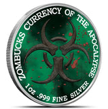 Zombucks World NecroWolf 1oz Coloured Silver Round