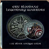 Legendary Warriors - Eric Bloodaxe 1oz Antiqued Coloured Silver Coin