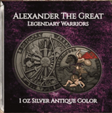 Legendary Warriors - Alexander the Great 1oz Antiqued Coloured Silver Coin