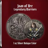 Legendary Warriors - Joan of Arc 1oz Antiqued Coloured Silver Coin