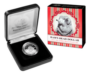 2011 Ram's Head Dollar $1 Silver Proof Coin