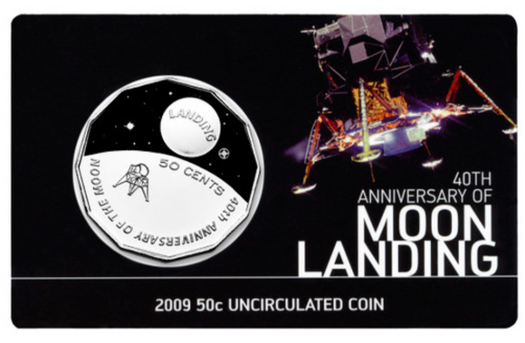 2009 50c 40th Anniversary of The Moon Landing Uncirculated Coin