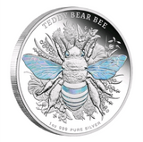2026 Australian Native Bees - Teddy Bear Bee 1oz Silver Proof Hologram Coin