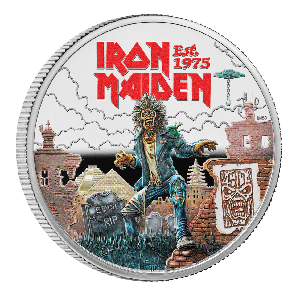 Iron Maiden 2025 1oz Silver Proof Colour Coin – Thompsons Coins