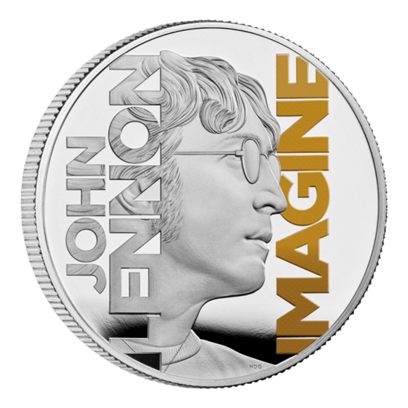 John Lennon 2025 UK 1oz Silver Proof Colour Coin