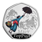 Mary Poppins 2025 UK 50p Silver Proof Colour Coin