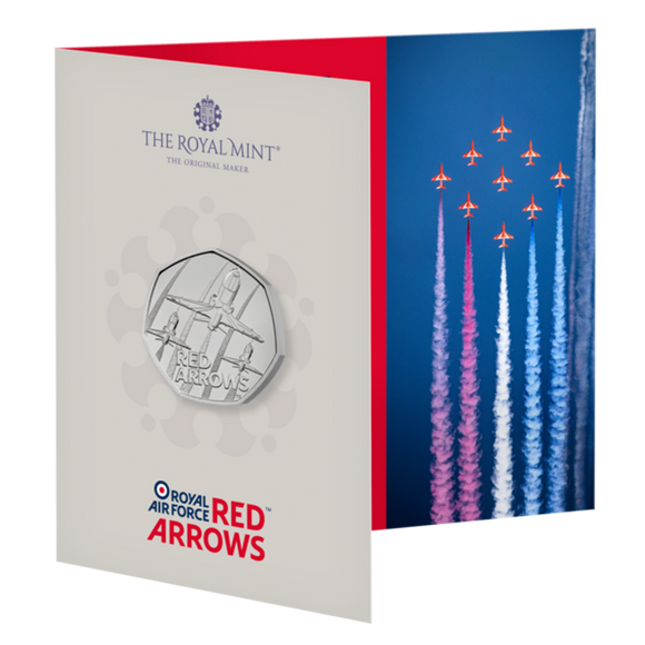 The Red Arrows 2025 UK 50p Brilliant Uncirculated Coin