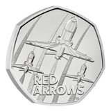 The Red Arrows 2025 UK 50p Brilliant Uncirculated Coin