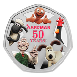 50 Years of Aardman 2026 UK 50p Silver Proof Colour Coin
