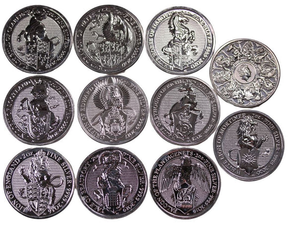 2oz Silver Queens Beasts Complete Set of 11 Coins